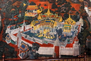 THAILAND, Bangkok, GRAND PALACE (Wat Phra Keo), murals of Ramakien stories, THA2394JPL