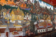 THAILAND, Bangkok, GRAND PALACE (Wat Phra Keo), murals of Ramakien stories, THA2395JPL