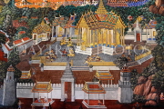THAILAND, Bangkok, GRAND PALACE (Wat Phra Keo), murals of Ramakien stories, THA2396JPL