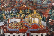 THAILAND, Bangkok, GRAND PALACE (Wat Phra Keo), murals of Ramakien stories, THA2397JPL