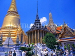 THAILAND, Bangkok, GRAND PALACE, left to right, Sri Ratna Chedi, Phra Mondop, Phra Thepbidon, THAJPL
