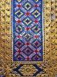 THAILAND, Bangkok, GRAND PALACE, mosaic encrusted gold lacqured detail on buildings, THA1970JPL