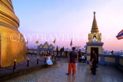 THAILAND, Bangkok, Golden Mount Temple (Wat Saket), dusk view, THA1764JPL