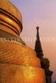 THAILAND, Bangkok, Golden Mount Temple (Wat Saket) pagoda, at dusk, THA1675JPL