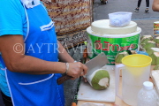 THAILAND, Bangkok, Khao San Road, Street Food, preparing Coconut Ice Cream, THA3401JPL