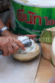 THAILAND, Bangkok, Khao San Road, Street Food, preparing Coconut Ice Cream, THA3403JPL
