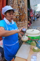 THAILAND, Bangkok, Khao San Road, Street Food, preparing Coconut Ice Cream, THA3404JPL