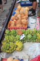 THAILAND, Bangkok, Maeklong Railway Market, Coconuts and Bananas, THA2936JPL