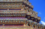 THAILAND, Bangkok, WAT PHO (Temple of Reclining Buddha), detail of tile encrusted work on chedis,, THA30JPL