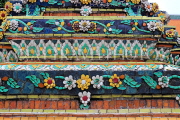THAILAND, Bangkok, WAT PHO, detail of tile encrusted decorations on chedis, THA2731JPL
