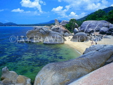 THAILAND, Ko Samui Island, Lamai Bay, phallic shape rock in background, THA1947JPL