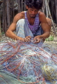 THAILAND, Ko Samui Island, fisherman mending net, THA1970JPL