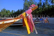 THAILAND, Ko Samui Island, good luck decorations on fishing boat, THA323JPL