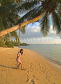 THAILAND, Koh Mak Island, beach and Thai girl on swing, THA1956JPL