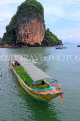 THAILAND, Phang Nga Bay, Khao Phing Kan (James Bond Island), lonngtail boat, THA4304JPL
