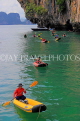 THAILAND, Phang Nga Bay, Panak Island, sea canoes for tourists to explore caves,, THA4260JPL