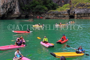 THAILAND, Phang Nga Bay, Panak Island, sea canoes for tourists to explore caves,, THA4263JPL