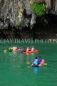 THAILAND, Phang Nga Bay, Panak Island, tourists exploring by sea canoe, THA4265JPL