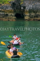THAILAND, Phang Nga Bay, Panak Island, tourists exploring by sea canoe, THA4271JPL