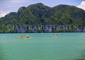 THAILAND, Phang Nga Bay, kayakers paddling, THA2011JPL