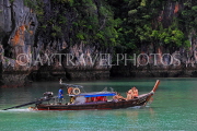 THAILAND, Phang Nga Bay, limestone islands, longtail tour boat, THA4330JPL