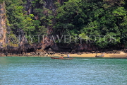 THAILAND, Phang Nga Bay, limestone islands, small beach, THA4333JPL