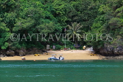 THAILAND, Phang Nga Bay, limestone islands, small beach, THA4335JPL