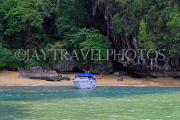 THAILAND, Phang Nga Bay, limestone islands, small beach, THA4336JPL