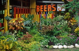 TOBAGO, bar with beers sign, and tropical plants, CAR946JPL