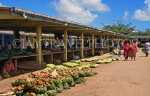 TONGA, Nukualofa, Main Market with gourds and yams for sale, TON188JPL