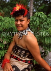 TONGA, Tongan woman in national dress, posing, TON145JPL