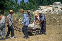 TURKEY, Aphrodisias, workers with stone ruins, at an archaeological dig, TUR629JPL