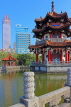 Taiwan, TAIPEI, 228 Peace Park, Cui Heng Chamber pagoda in small lake, TAW574JPL