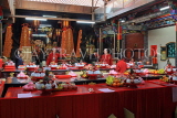 Taiwan, TAIPEI, Cisheng Temple, main hall with fruit offerings on display, TAW1366JPL