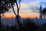 Taiwan, TAIPEI, Elephant Mountain, Taipei 101 building and city view at sunset, TAW443JPL