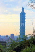 Taiwan, TAIPEI, Elephant Mountain, Taipei 101 building at dusk, TAW439JPL