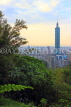 Taiwan, TAIPEI, Elephant Mountain, Taipei 101 building at dusk, TAW447JPL