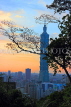 Taiwan, TAIPEI, Elephant Mountain, Taipei 101 building at sunset, TAW440JPL