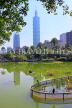 Taiwan, TAIPEI, Sun Yat-Sen Memorial Hall, Zhongshan Park, and Taipei 101 view, TAW760JPL