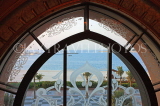 UAE, ABU DHABI, Emirates Palace Hotel, sea view through window, UAE602JPL