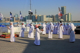 UAE, ABU DHABI, The Corniche, men performing a traditional cultural show, UAE686JPL