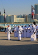 UAE, ABU DHABI, The Corniche, men performing a traditional cultural show, UAE688JPL