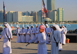 UAE, ABU DHABI, The Corniche, men performing a traditional cultural show, UAE690JPL