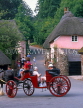 UK, Devon, COCKINGTON village (near Torquay), village and horse-drawn carriage, DEV351JPL