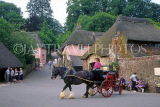UK, Devon, COCKINGTON village (near Torquay), village and horse-drawn carriage, DEV492JPL