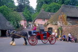 UK, Devon, COCKINGTON village (near Torquay), village and horse-drawn carriage, DEV493JPL