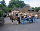 UK, Devon, COCKINGTON village (near Torquay), village and horse-drawn carriage, UK6038JPL