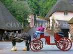 UK, Devon, COCKINGTON village (near Torquay), village and horse-drawn carriage, UK6039JPL