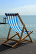 UK, Essex, Southend-On-Sea, deckchair facing sea, UK6795JPL