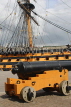 UK, Hampshire, PORTSMOUTH, Historic Dockyard, HMS Victory and canon, UK6681JPL